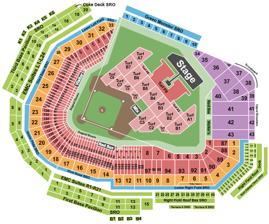 Fenway Park Green Day Seating Chart